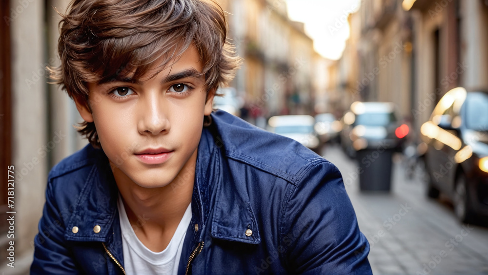 young boy with hair style portrait , teen boy style concept , fashion, style and people concept young boy with hair style portrait , teen boy style concept , fashion, style and people concept