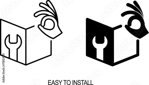 Easy to install icon , Vector illustration