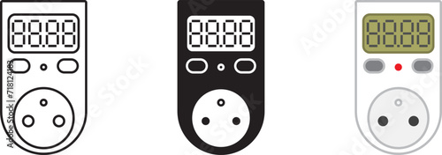 Digital Power Meter icon , Vector illustration