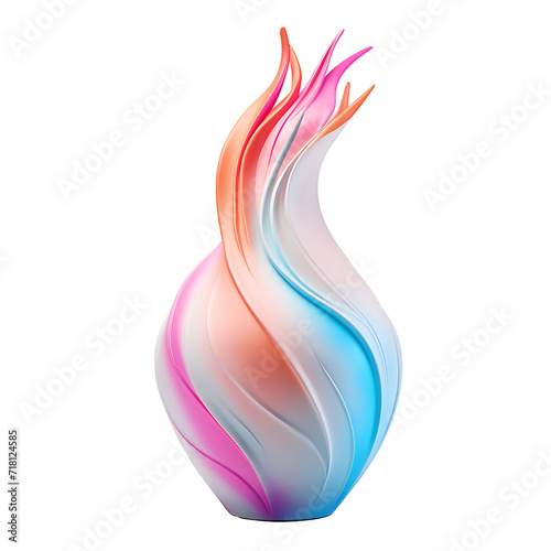 Modern colorful flower vase transparent background PNG