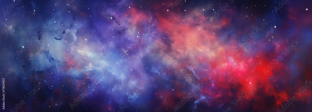 A Galaxy background that is mixed and beautiful in blue, purple and red - obrazy, fototapety, plakaty 