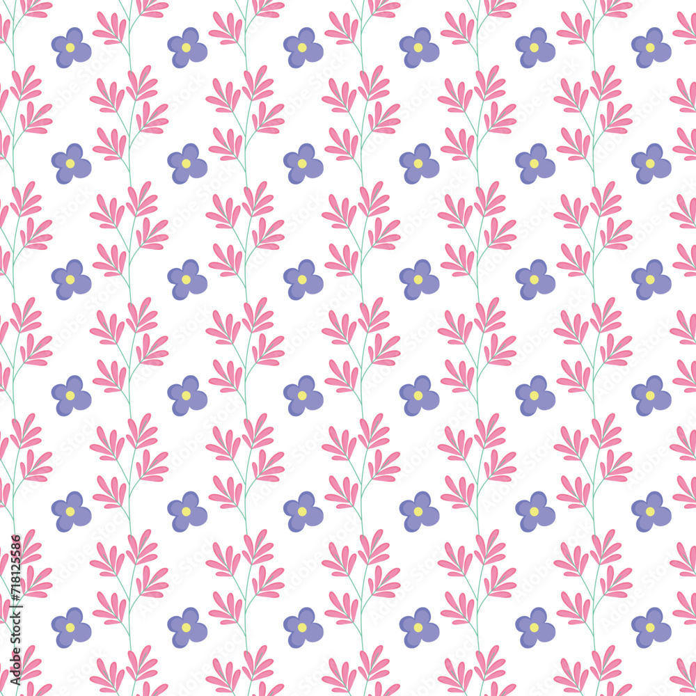 Free vector color small flowers pattern.