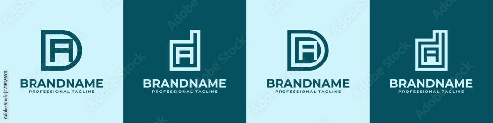 Modern Initials DA Logo, suitable for business with DA or AD initials
