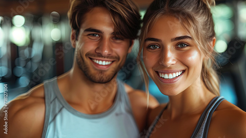 Fit Together Happy Athletic Couple Embracing Post-Workout Triumph