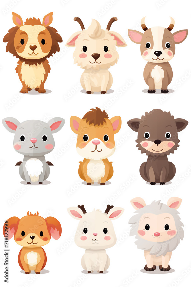 Cute farm animals clip art