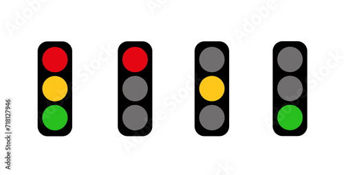 Traffic lights isolated on white illustration