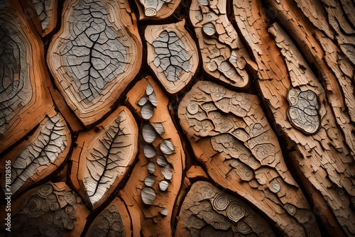Textured tree bark with intricate patterns