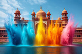 Holi is a popular and significant Hindu festival celebrated as the Festival of Colours, Love and Spring with people throwing different colors of powder paint in the air	