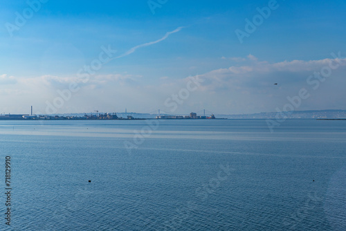 Tableau sur toile Tagus morning with fog