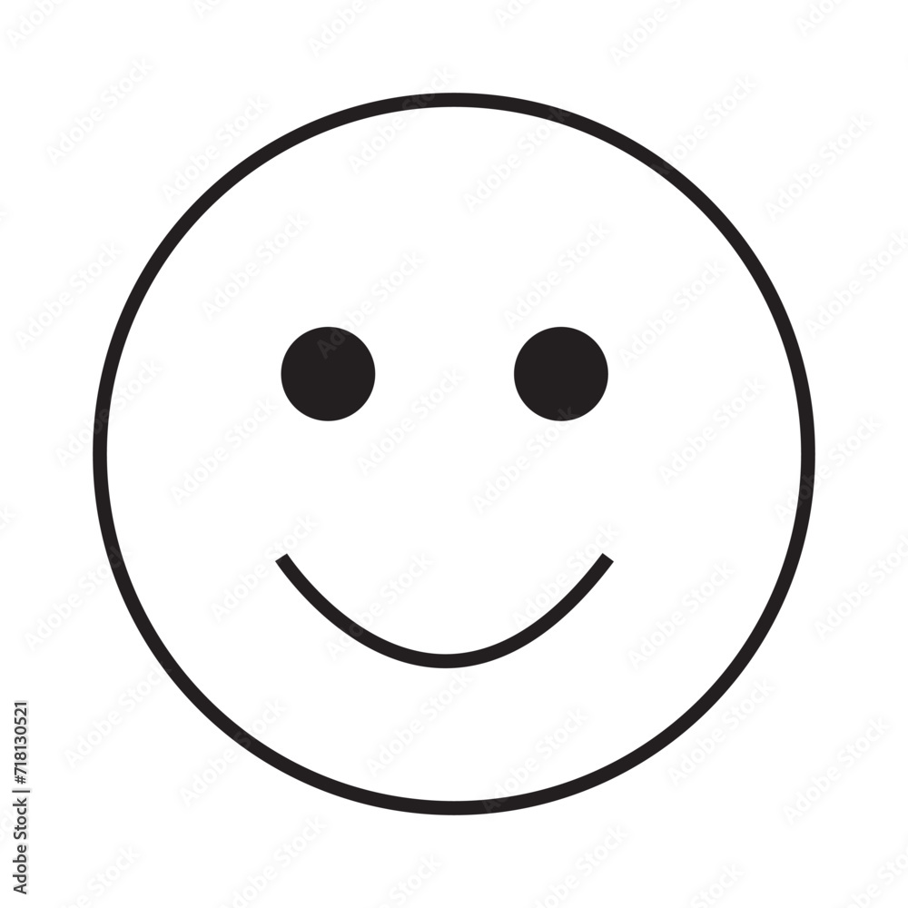 Fototapeta premium Happy smiley face or emoticon line art icon for apps and websites