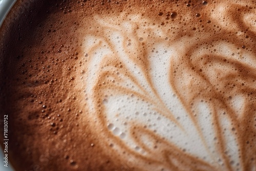 Cappuccino foam texture macro background