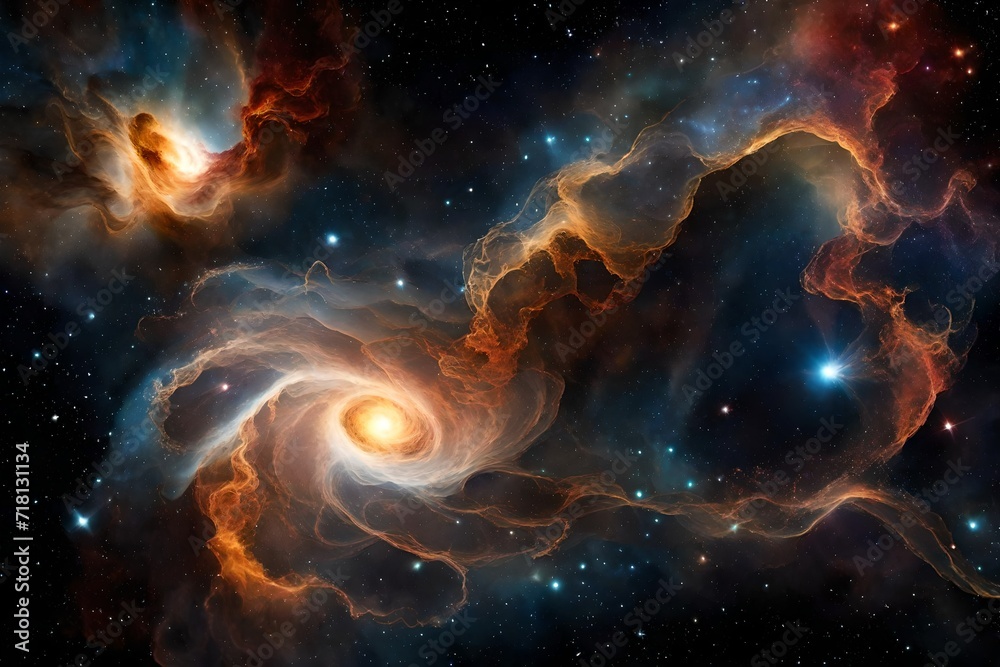 Wavy interstellar nebulae forming in the cosmos