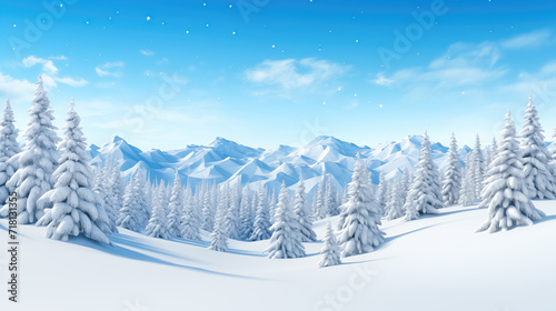 winter forest wallpaper, complete in blue and white © Sternfahrer
