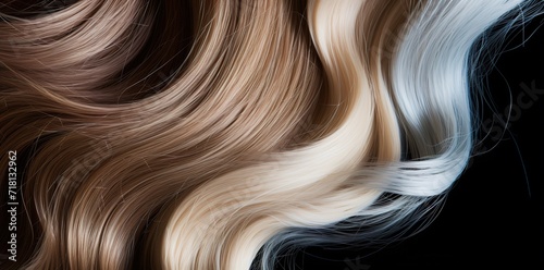 Beautiful brown and cream wavy hair. generative AI