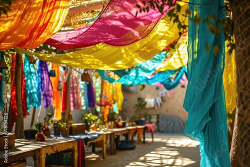Colorful Sukkot: Traditional Succah Decorations and Cultural Symbols © AIGen