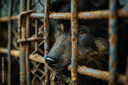 Fototapeta Naklejka Na Ścianę i Meble -  dog in cage