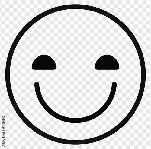 Happy smiley face or emoticon line art icon for apps and websites