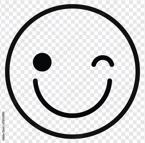 Happy smiley face or emoticon line art icon for apps and websites