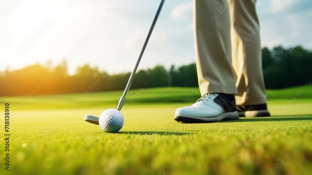 Obraz premium Golfer playing golf on the golf course