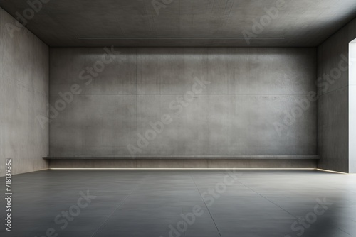 Gray concrete empty interior with blank wall for your text or product product presentation with copy space, room mockup