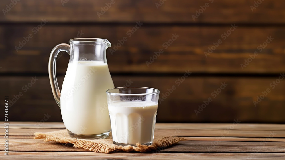 Fresh milk on wooden background Fresh milk on wooden background
