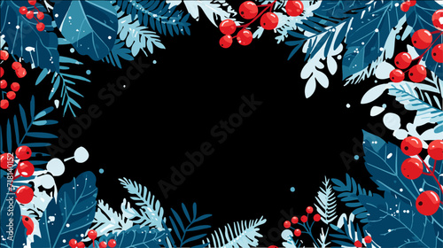 blue leaves and red berries, winter borders, seasonal borders