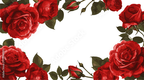 red rose border, romantic border