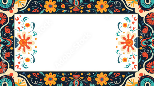 retro style floral border, abstract floral border in retro style, retro colors