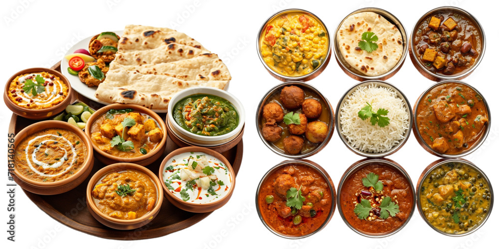 Indian ingredient food collection in 3d png transparent for product presentation. Created using generative AI. Indian ingredient food collection in 3d png transparent for product presentation. Created using generative AI.
