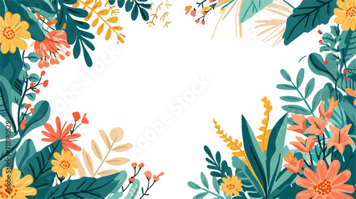 flowers border, seasonal border, spring or summer border, natural border