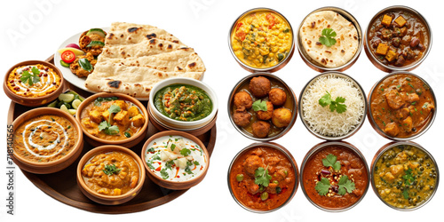 Indian ingredient food collection in 3d png transparent for product presentation. Created using generative AI.