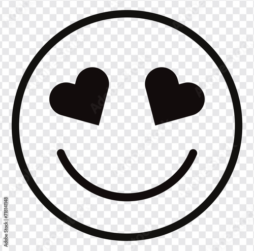 Happy smiley face or emoticon line art icon for apps and websites
