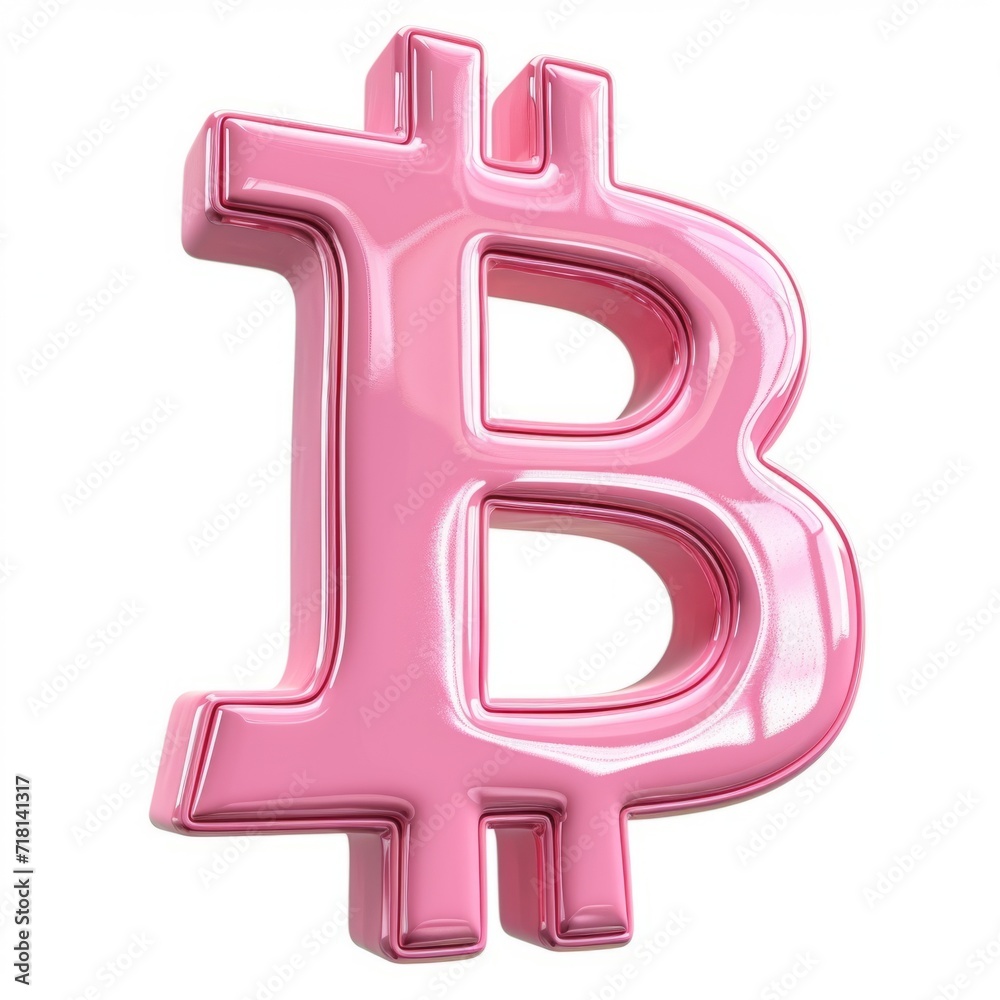 Pink Glossy Surface Bitcoin Sign isolated on White Background. Photorealistic Cryptocurrency Coin Sign on white backdrop. Square Illustration. Ai Generated Digital Currency and Blockchain 3D Symbol. Pink Glossy Surface Bitcoin Sign isolated on White Background. Photorealistic Cryptocurrency Coin Sign on white backdrop. Square Illustration. Ai Generated Digital Currency and Blockchain 3D Symbol.