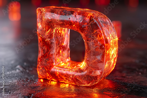 letter D , with wooden decoration