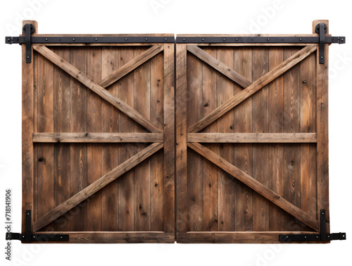 Sliding Barn Door, isolated on a transparent or white background