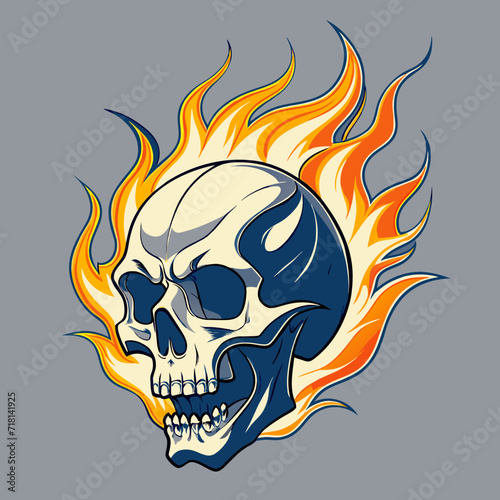 skull in flames