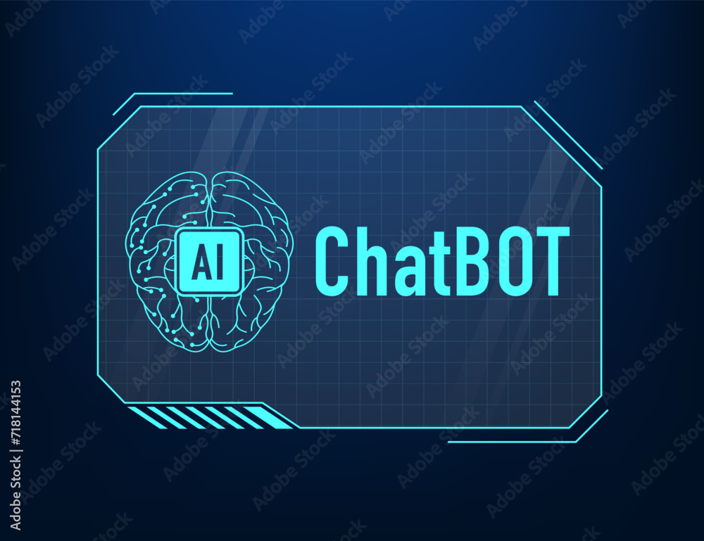 ChatBot digital futuristic user interface frames. Artificial ...