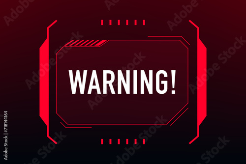 Danger and dangerous zone warning red frames. Vector HUD interface caution message holograms, warning and attention dangers. Security technology background. Vector illustration
