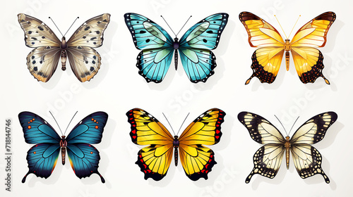 Set butterfly isolate on white background © Inlovehem