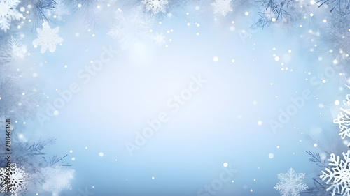 Abstract blue winter background with snowflakes © IgitPro