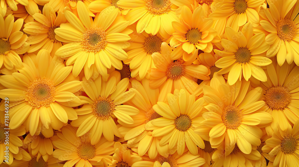 Beautiful yellow gerbera daisies. Perfect background for greeting cards - Generative AI Beautiful yellow gerbera daisies. Perfect background for greeting cards - Generative AI