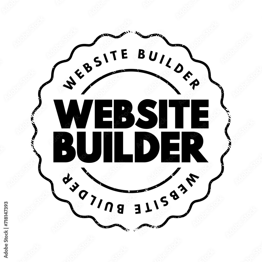 Fototapeta premium Website Builder text stamp, concept background