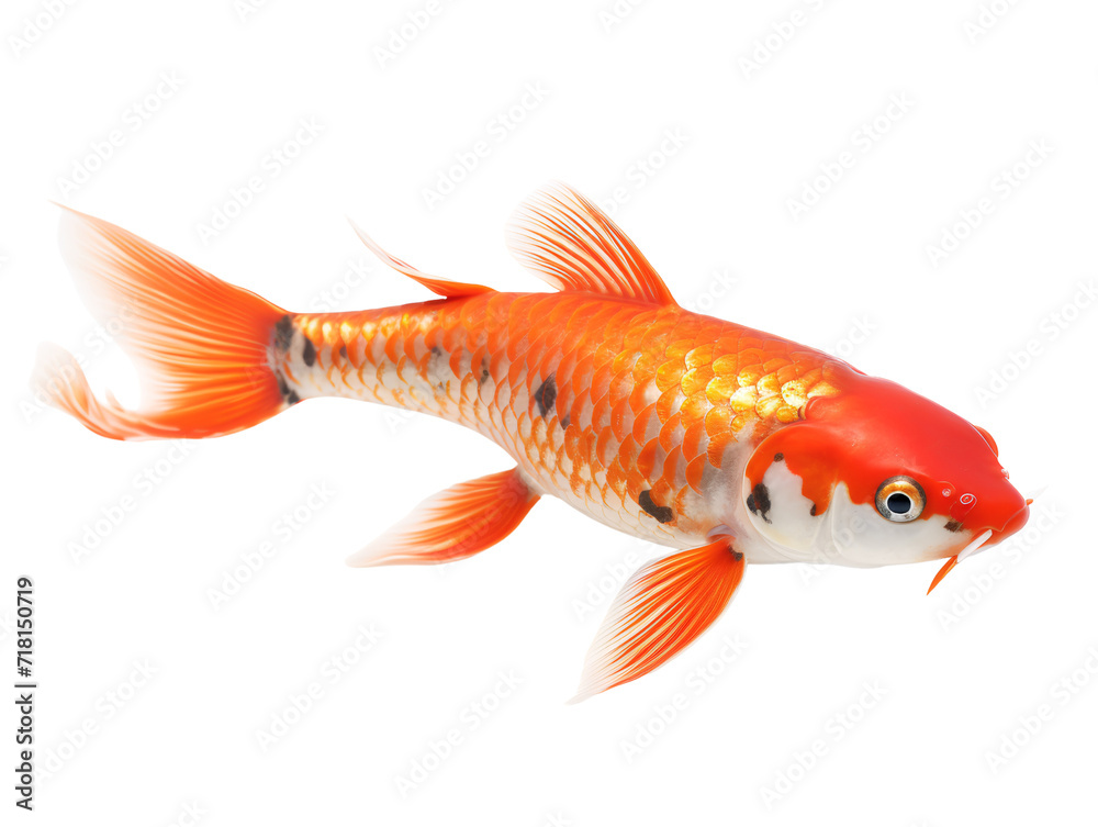 Fototapeta premium Koi Fish, isolated on a transparent or white background