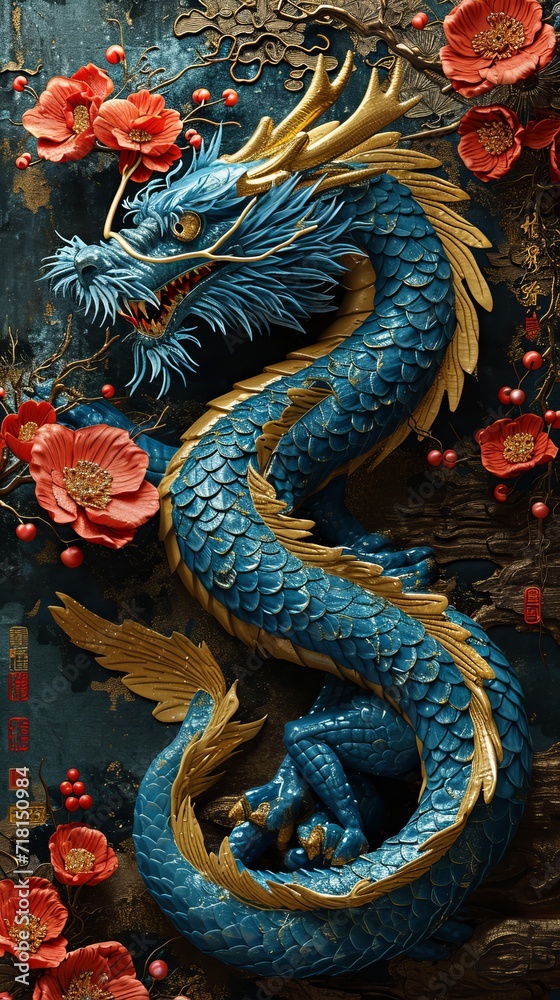 Enchanted Dragon Artwork Rug, Generative AI