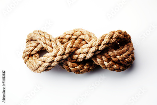 Rope knot isolated on white background