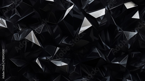 Black abstract 3d render crystal texture background