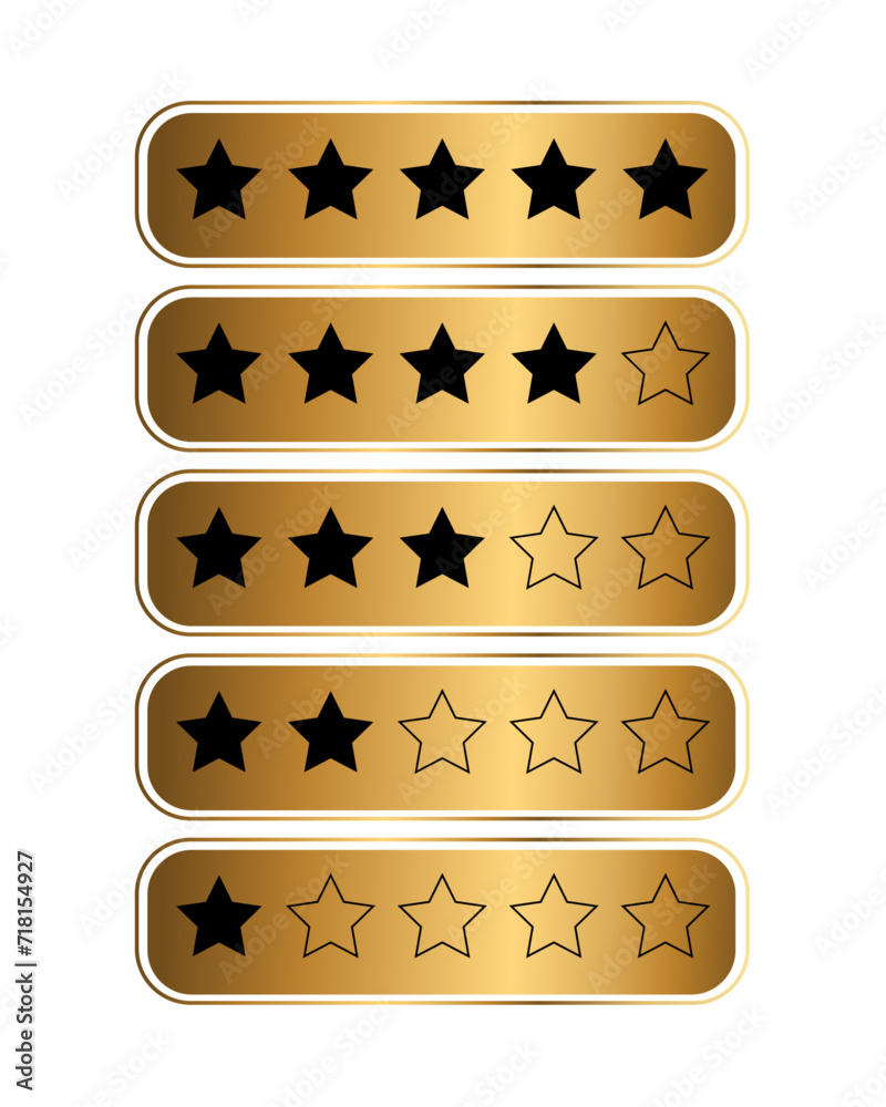 Golden Rating System with black stars Golden Rating System with black stars