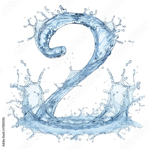 Number 2 Water Aquatic Element Generative AI