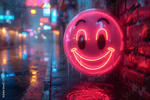 Strahlendes Glück: 3D-Smiley-Emoticon in lebendigen Farben für positive digitale Kommunikation