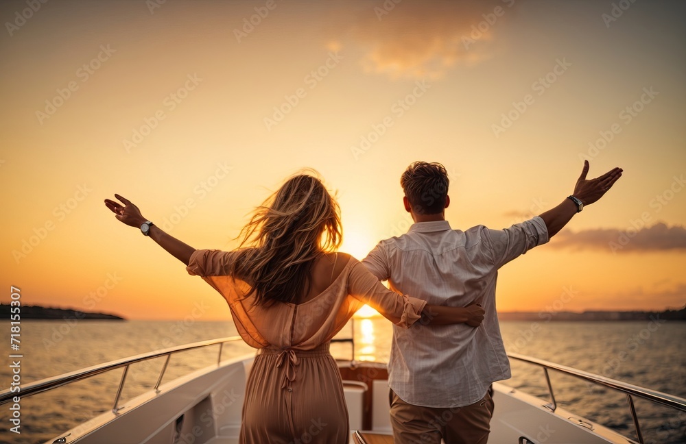 Fototapeta premium Loving couple tourist having fun